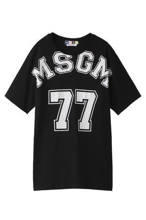  SALE 【20%OFF】 MSGM エムエスジーエム メンズ（MENS）ロゴビッグTシャツ ブラックxホワイト 