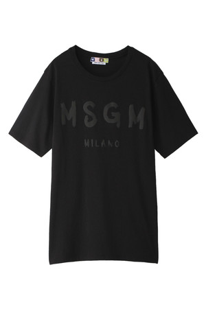 MSGM エムエスジーエム メンズ(MENS)手書きロゴTシャツ ブラックxブラック