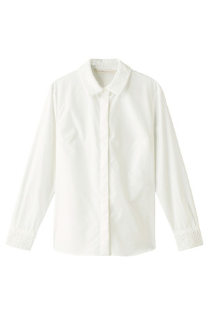  31 Sons de mode トランテアン ソン ドゥ モード レース切替シャツ オフホワイト 