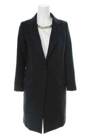  [31 Sons de mode トランテアン ソン ドゥ モード] 【予約販売】ダブルクロスロングテーラードジャケット ネイビー 