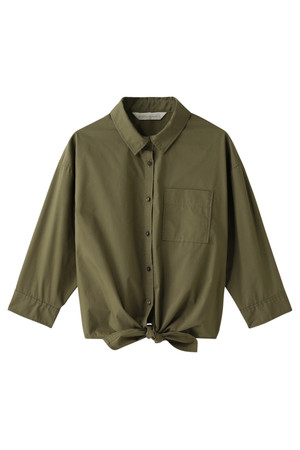  31 Sons de mode トランテアン ソン ドゥ モード 裾結びクロップドシャツ カーキグリーン 