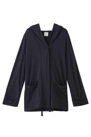 SALE 【30%OFF】 [HARRISS ハリス] 【Le Ciel de Harriss】コットンシルクフードカットソー ネイビーブルー 