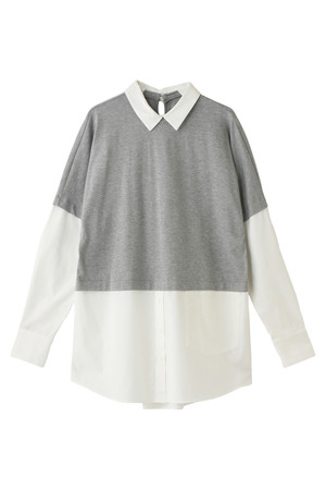  SALE 【30%OFF】 [HARRISS ハリス] 【HARRISS GRACE】切替シャツ ホワイト 