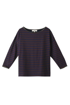  SALE 【30%OFF】 [HARRISS ハリス] ボーダーカットソー ブラウン×ブルー 