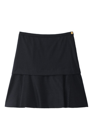  SALE 【30%OFF】 [HARRISS ハリス] ストライプレイヤードスカート ネイビー 