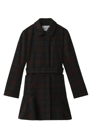  SALE 【60%OFF】 [GINGER ALE ジンジャーエール] チェックメルトンコート ブラウン 