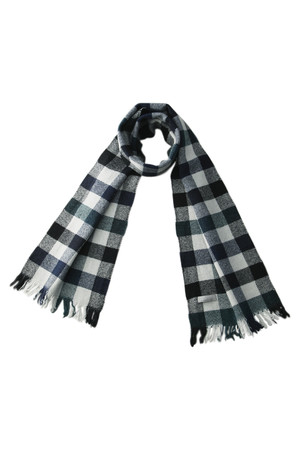  SALE 【50%OFF】 [MARGARET HOWELL マーガレット・ハウエル] チェック柄マフラー ネイビー 