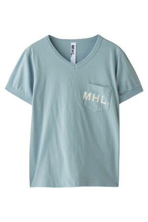  MARGARET HOWELL マーガレット・ハウエル 【MHL.】PRINTED Tシャツ ブルー 