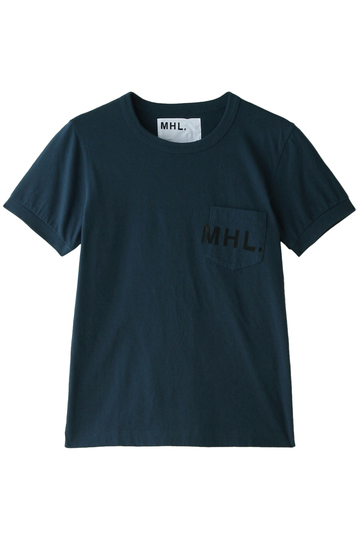 MARGARET HOWELL マーガレット・ハウエル 【MHL.】プリントTシャツ ネイビー