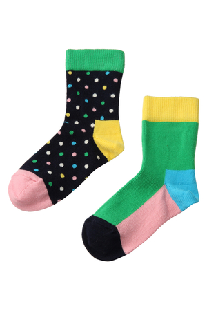  ELFORBR エルフォーブル 【Kids】HappySocks 2足セット DOT ネイビー 