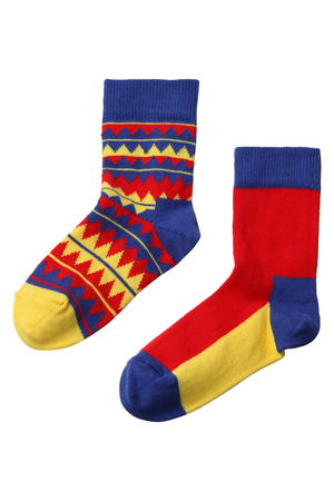  ELFORBR エルフォーブル HappySocks 2足セット ZIGZAG ブルー 