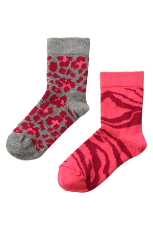  ELFORBR エルフォーブル 【Kids】HappySocks 2足セット ANIMAL グレー 