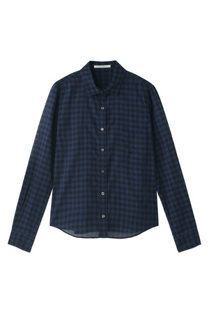  SALE 【30%OFF】 [ELFORBR エルフォーブル] Cギンガムチェックシャツ ブルー 