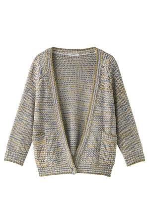 SALE 【50%OFF】 ELFORBR エルフォーブル ミックスヤーンV/Nカーディガン イエロー 