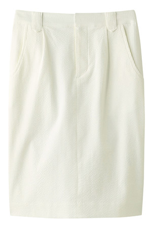  SALE 【50%OFF】 ELFORBR エルフォーブル コードレーンタイトスカート ホワイト 