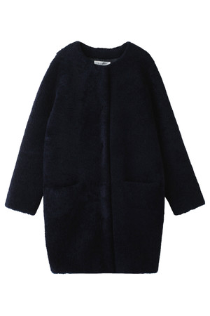 ELFORBR エルフォーブル 【予約販売】オーストラリアムートンコクーンコート ネイビー