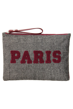  ELLE エル アパレル PARISクラッチバッグ レッド 