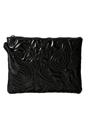  SALE 【70%OFF】 REECE HUDSON リース ハドソン エンボスクラッチバッグ ブラック 