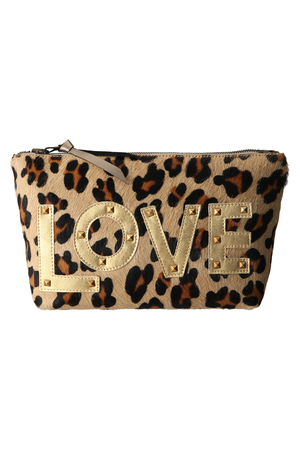  SALE 【70%OFF】 Maison de Vacances メゾン ド バカンス レオパードLOVEクラッチバッグ レオパード 