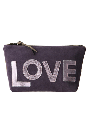  SALE 【70%OFF】 Maison de Vacances メゾン ド バカンス スエードLOVEクラッチバッグ パープル 