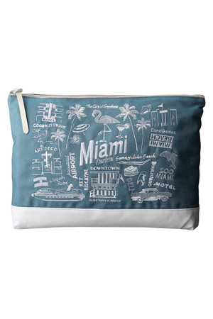  Liberty Bell maison trente trois リバティ ベル メゾン トラン トロワ MIAMI 刺繍クラッチバッグ デニム 