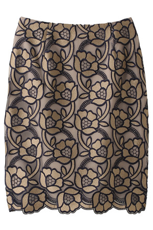  SALE 【30%OFF】 GRACE CONTINENTAL グレースコンチネンタル バイカラーレーススカート ベージュ 