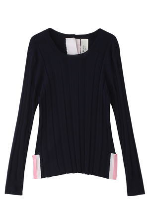  SALE 【50%OFF】 [REAULL リュール] ワイドリブストレッチプルオーバー ネイビー 