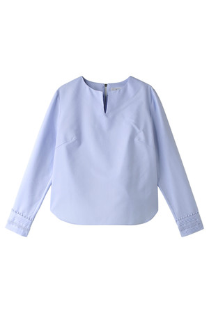  BODY DRESSING ボディドレッシング 袖刺繍スリットブラウス ブルー 