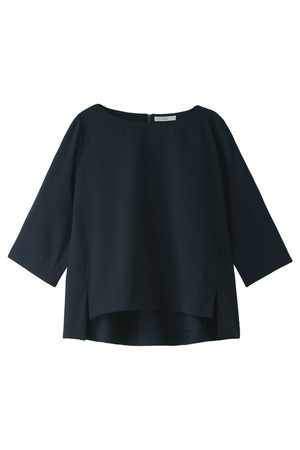  BODY DRESSING ボディドレッシング サイドスリットノーカラーブラウス ネイビー 