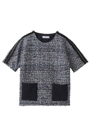  SALE 【50%OFF】 BODY DRESSING ボディドレッシング ツイードジップブラウス ネイビー 