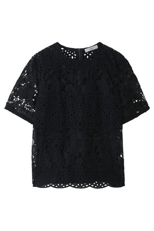  BODY DRESSING ボディドレッシング フラワーレースブラウス ネイビー 