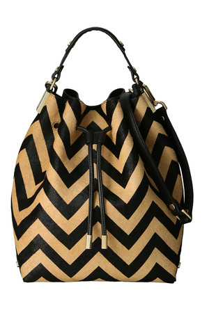  Golden Lane ゴールデン レーン ZIGZAGプリント2Way巾着ショルダーバッグ タン 