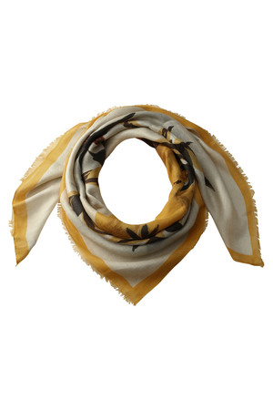  manipuri マニプリ パイナップル柄スカーフ イエロー 