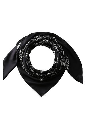  manipuri マニプリ 大判シルクバンダナ ブラック 