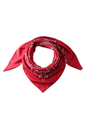  manipuri マニプリ 大判シルクバンダナ レッド 