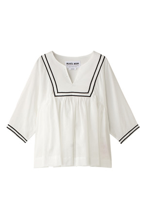  MUVEIL WORK ミュベール ワーク セーラーブラウス ホワイト 