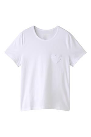  MUVEIL WORK ミュベール ワーク ハートパッチTシャツ ホワイト 