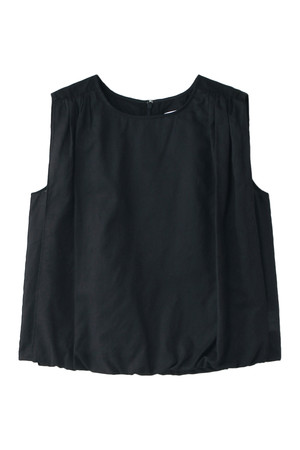  MUVEIL WORK ミュベール ワーク コットンギャザーブラウス ネイビー 