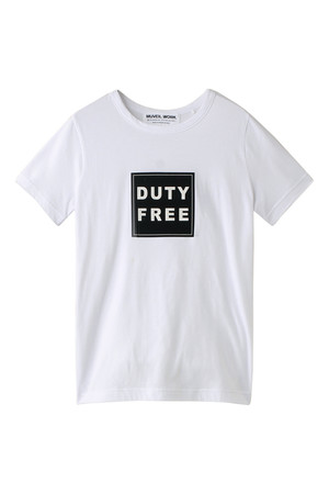  SALE 【50%OFF】 MUVEIL WORK ミュベール ワーク DUTY FREEプリントTシャツ ホワイト 