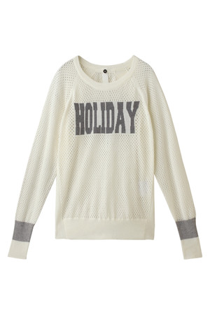  SALE 【50%OFF】 VENERTA knitwear ヴェネルタ ニットウェア LONG HOLIDAY EYE ニットプルオーバー ホワイト 