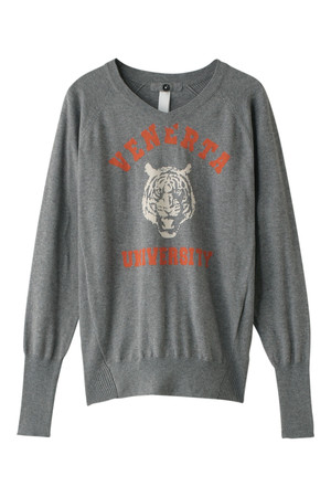  SALE 【50%OFF】 VENERTA knitwear ヴェネルタ ニットウェア COLLEGE TIGER ニットプルオーバー ダークグレー 