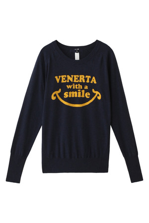  VENERTA knitwear ヴェネルタ ニットウェア WITH A SMILE ニットプルオーバー ネイビー 