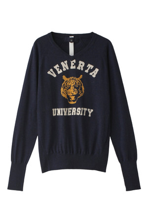  SALE 【50%OFF】 VENERTA knitwear ヴェネルタ ニットウェア メンズ（MENS）COLLEGE TIGER ニットプルオーバー ネイビー 