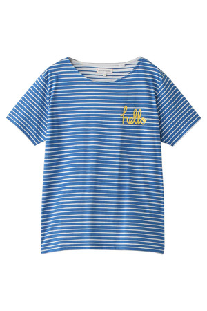  SALE 【50%OFF】 chinti and parker チンティ アンド パーカー hello goodbye ボーダーTシャツ ブルーxオフホワイト 