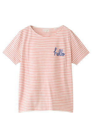  SALE 【50%OFF】 chinti and parker チンティ アンド パーカー hello goodbye ボーダーTシャツ オフホワイトxメロン 