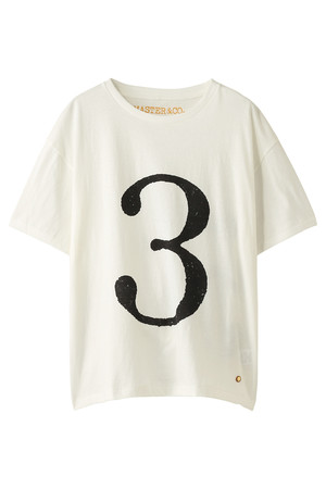  SALE 【30%OFF】 Drawing Numbers ドローイングナンバーズ 【Master & Co．】ナンバー3プリントショートスリーブ ホワイト 