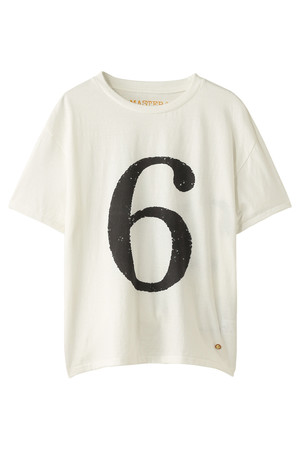  SALE 【30%OFF】 Drawing Numbers ドローイングナンバーズ 【Master & Co．】ナンバー6プリントショートスリーブ ホワイト 