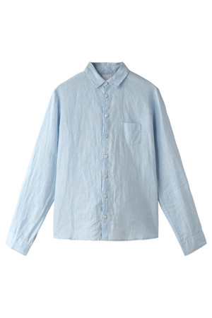  WORLD BASICS ワールド ベーシックス リネンシャツ サックス 