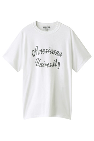  Americana アメリカーナ メンズ（MENS）Americana UniversityプリントTシャツ ホワイト 