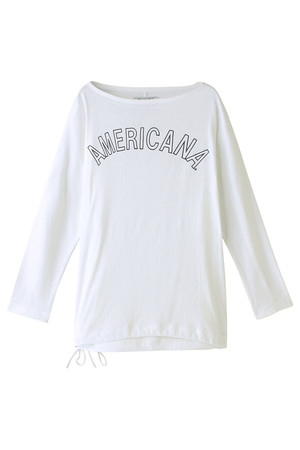  Americana アメリカーナ ループカット天竺ロゴプリントTシャツ ホワイト 